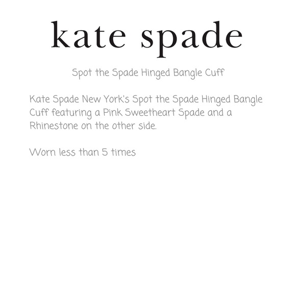 Kate Spade New York Spot the Spade Hinged Pink Bangle Cuff Bracelet 💖 ♠️ - Picture 5 of 5